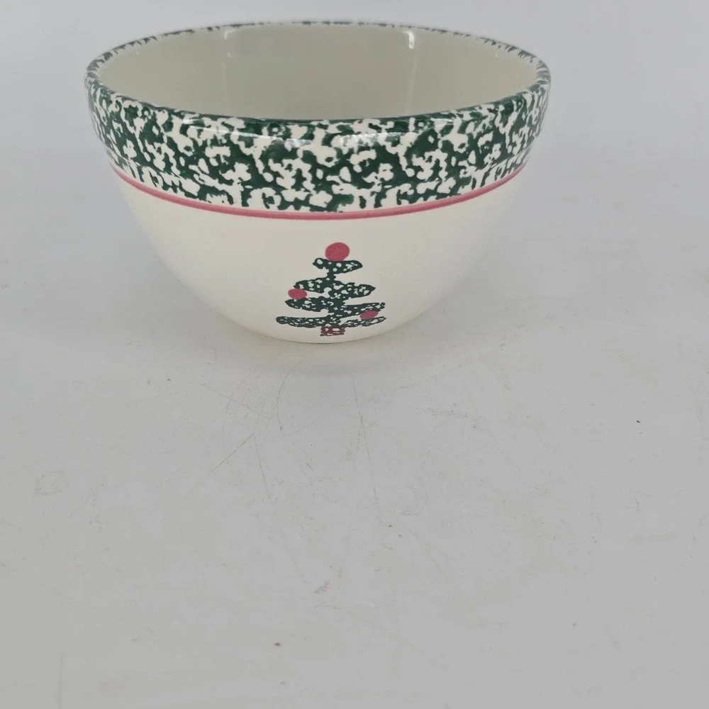 Vintage Furio Home Italy Christmas Tree Stoneware Serving Set 4 Piece